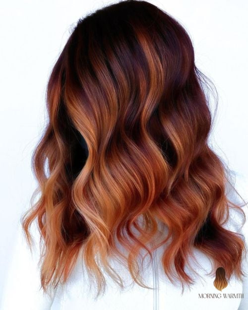 Auburn and Red Balayage Blend