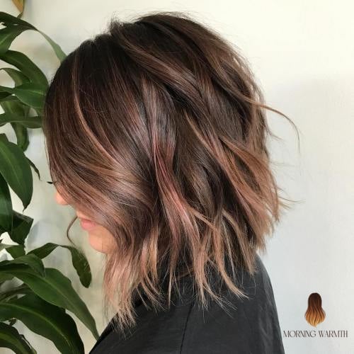 Balayage with Rose Gold Tints