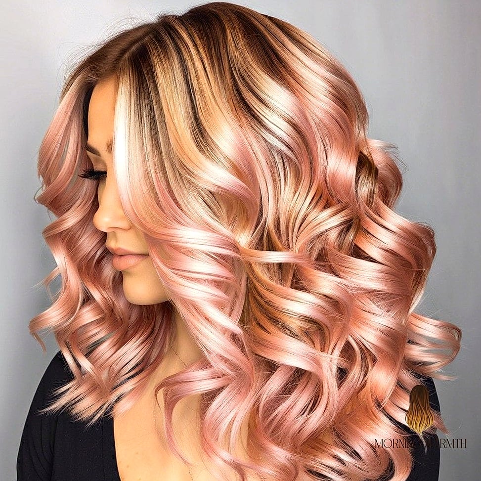 Balayage with Rose Gold Tints