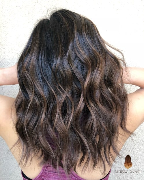 25 Chocolate Brown Hair Color Ideas That Are Dreamy and So Inspiring 5 Black Base with Cinnamon Brown Balayage