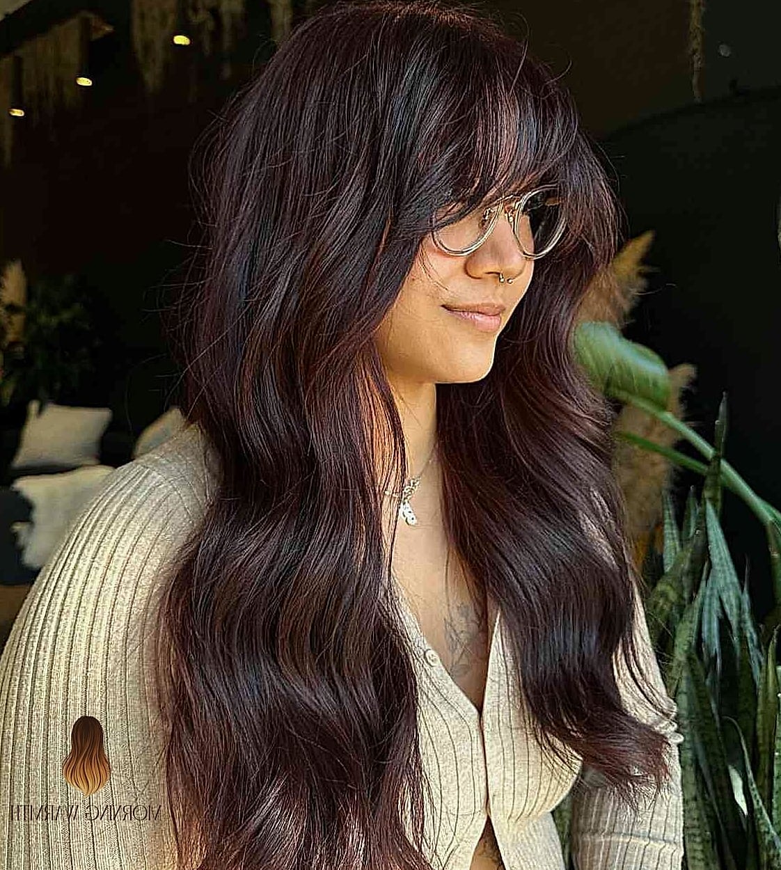 25 Cherry Cola Hair Color Ideas That Are Going Viral on Pinterest Right Now 21 Black Cherry Undertones and Long Waves