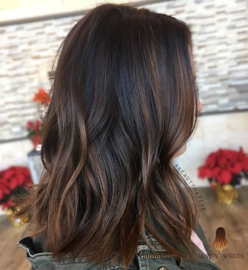27 Chocolate Hair Color Ideas Every Woman Needs to See 4 Black Hair with Chocolate and Bronze Highlights