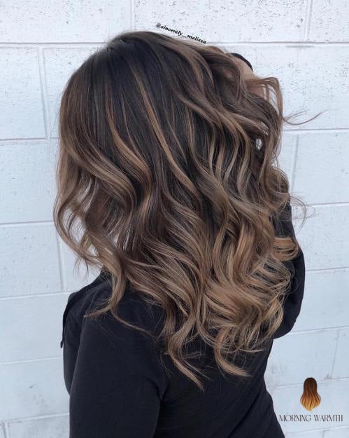 27 Chocolate Hair Color Ideas Every Woman Needs to See 6 Black Hair with Light Chocolate Balayage