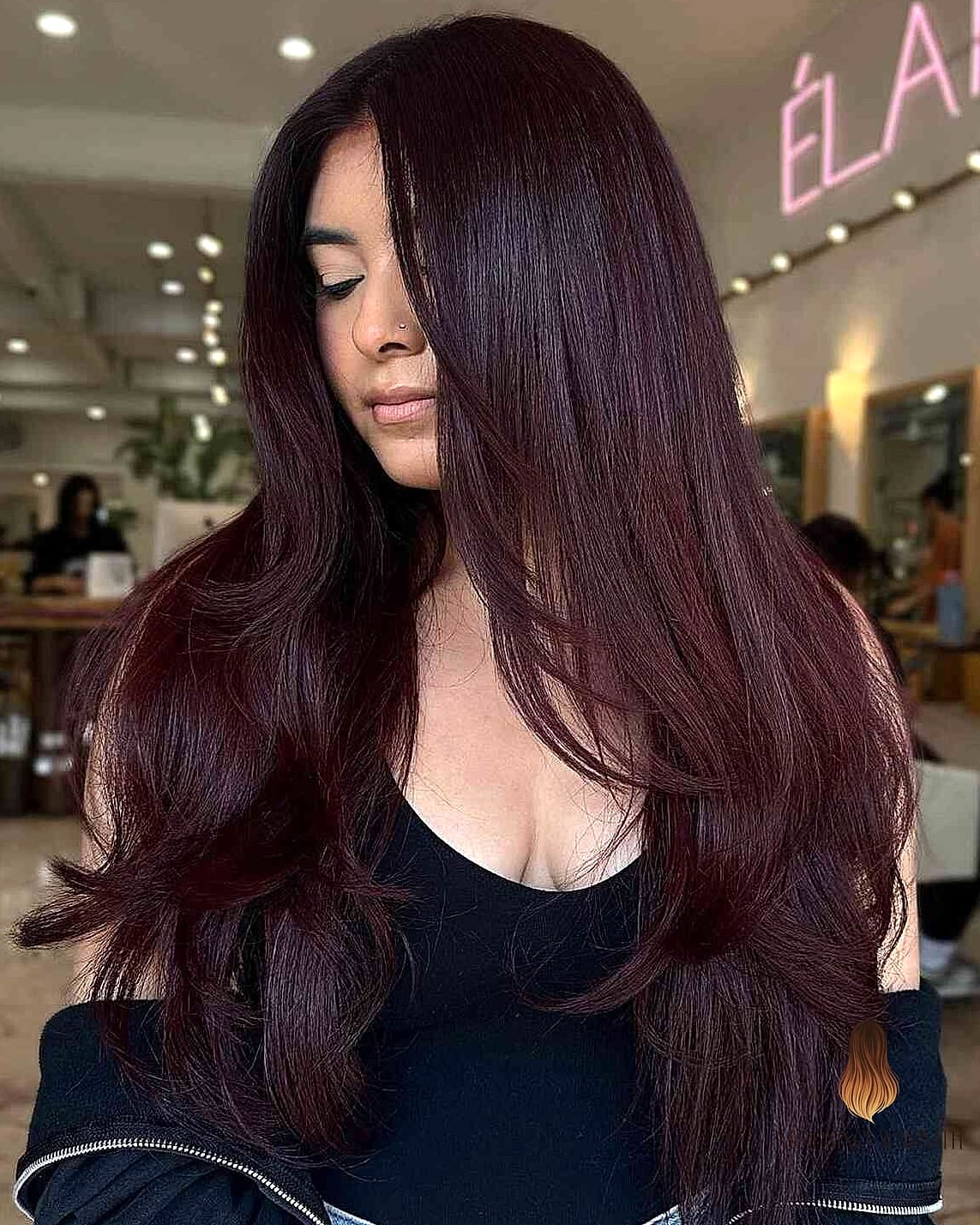 25 Cherry Cola Hair Color Ideas That Are Going Viral on Pinterest Right Now 5 Black-Red Hues on Wolf Cut