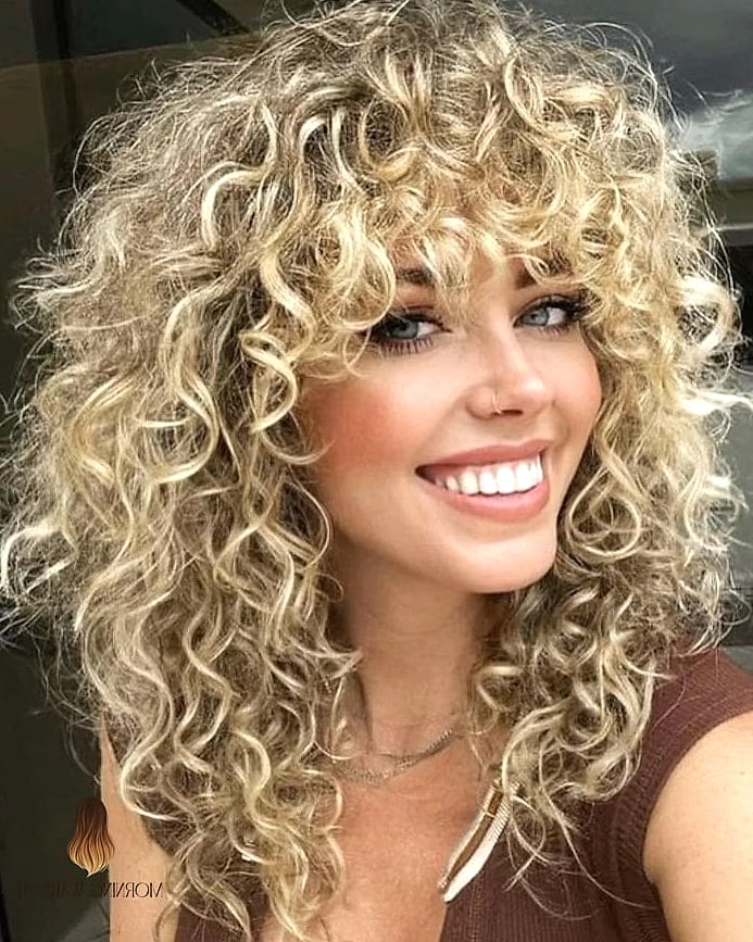 27 Curly Hair Color Ideas Ideas That Every Stylist Needs to See 18 Blonde Curly Shag with Dark Roots