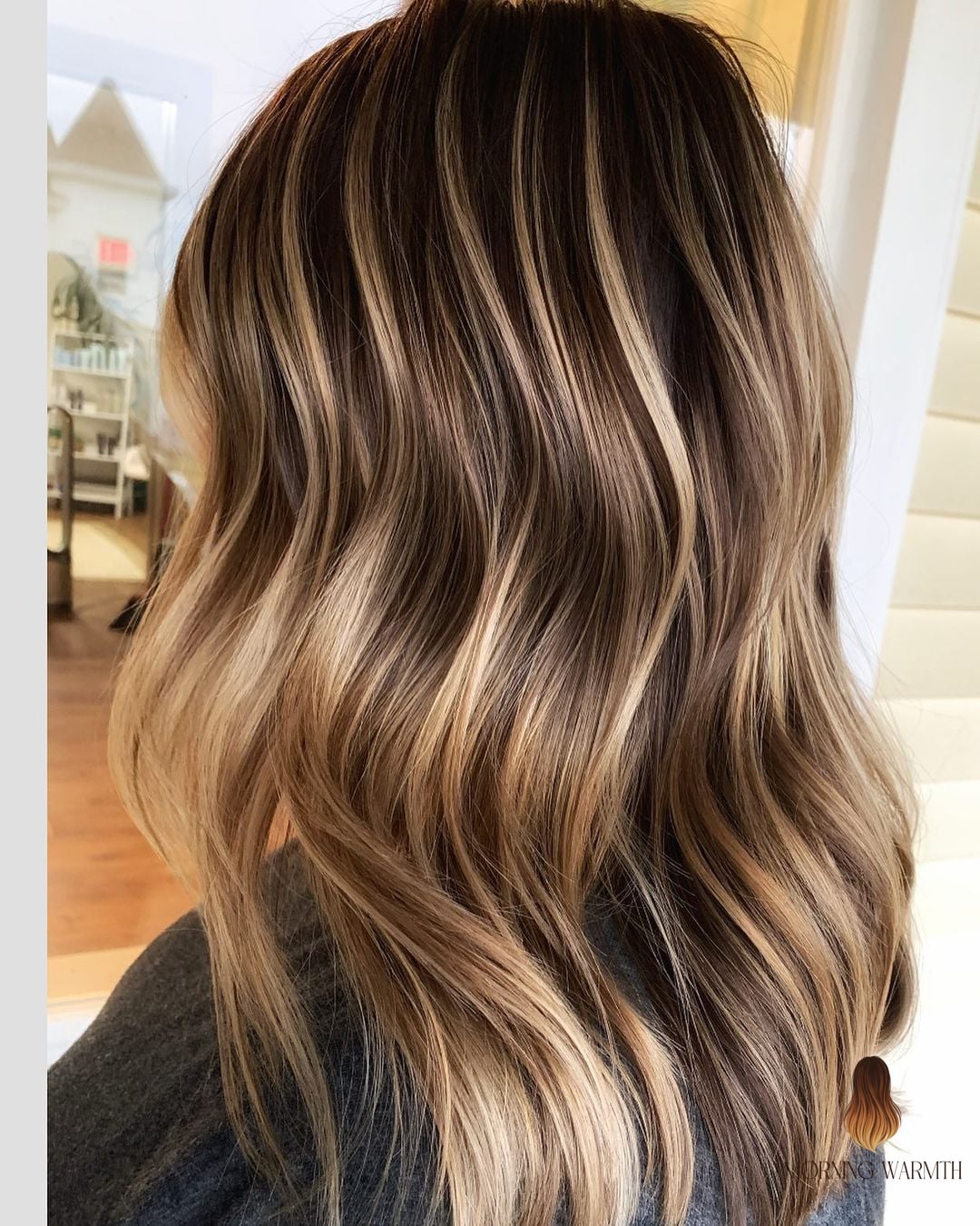 Blonde and Dark Brown Balayage on Natural Hair