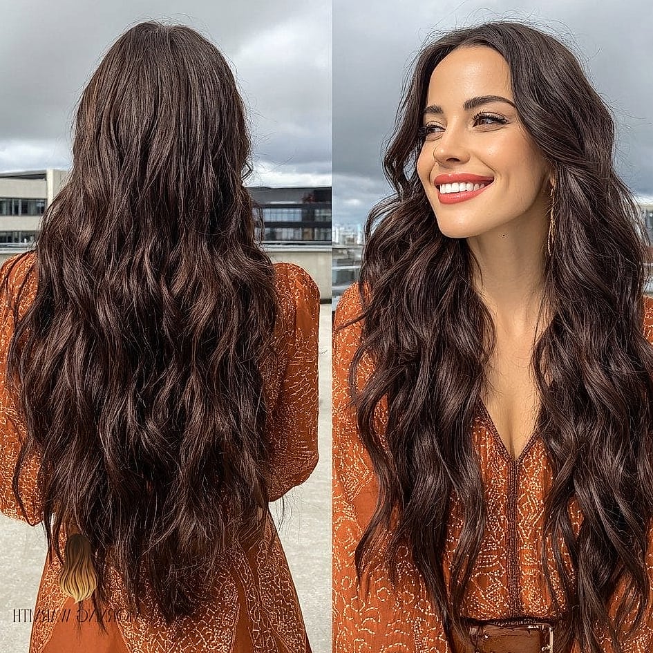 23 Dark Hair Color Ideas Inspo Ideas Worth Pinning Immediately 11 Boho Chic Waves