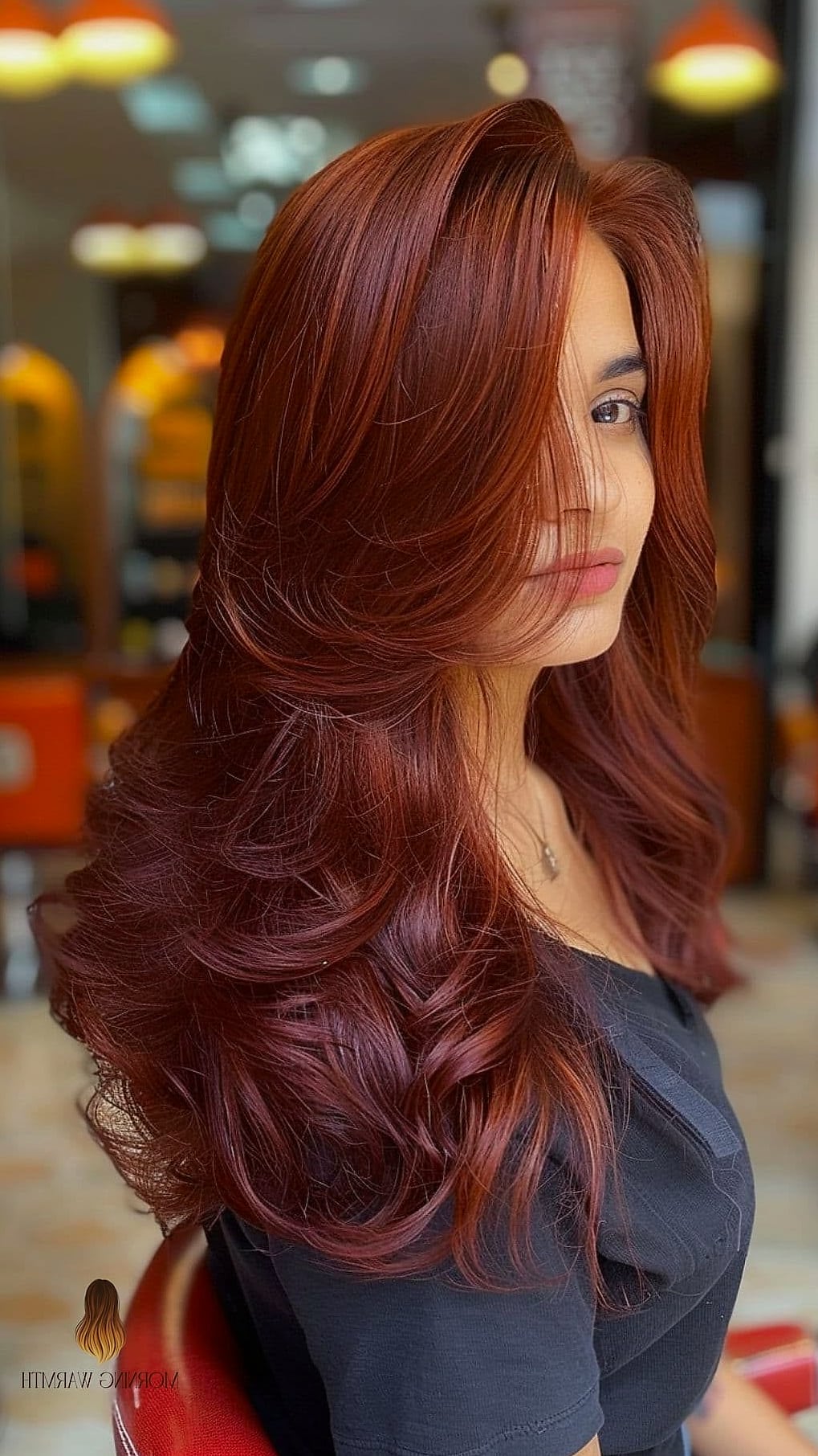 24 Auburn Hair Color Ideas That Are Absolutely Stunning 25 Brick Red on Middle-Parted Hair