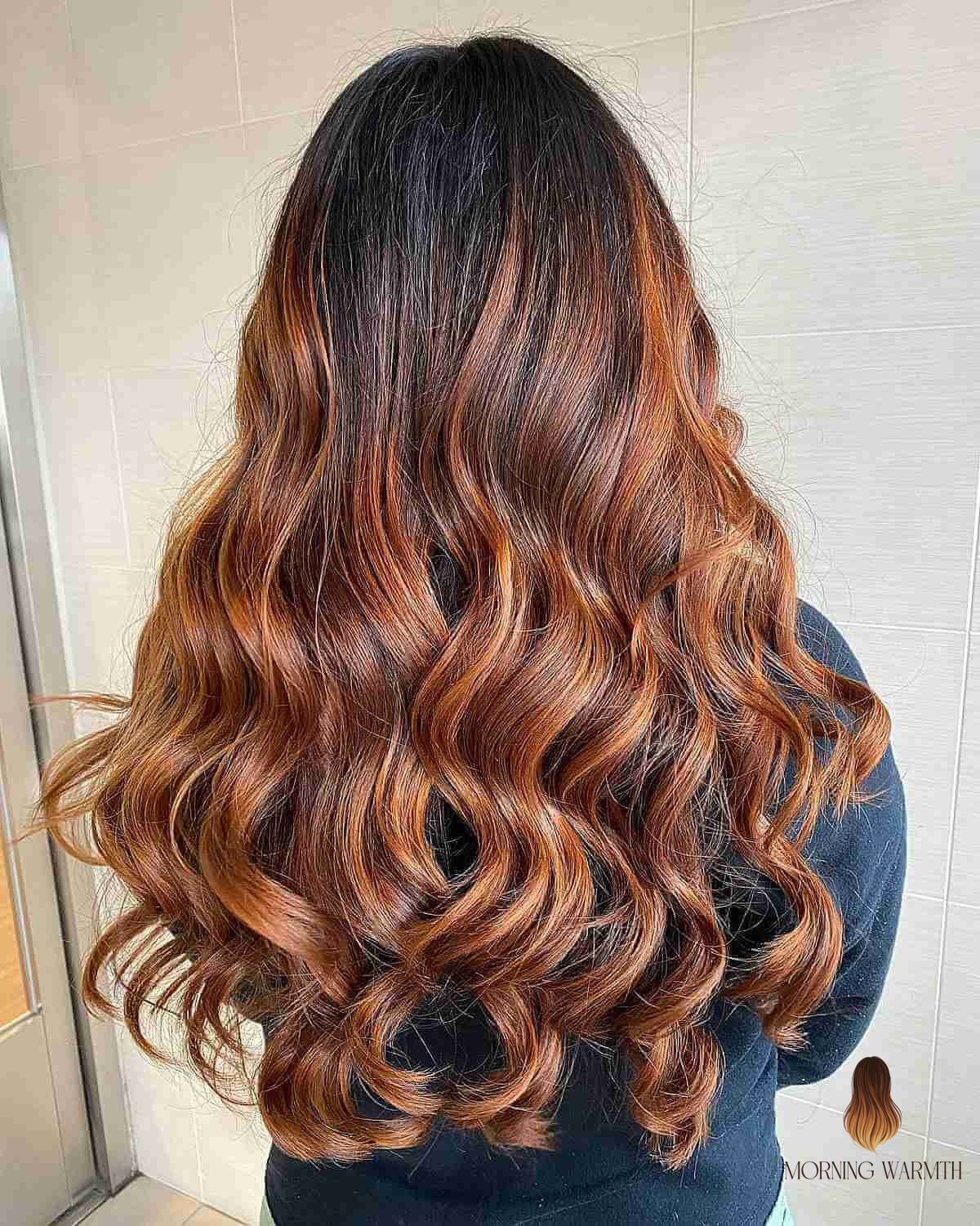 30 Copper Balayage Ideas You Need to Try Next 6 Bright Copper Balayage on Dark Hair