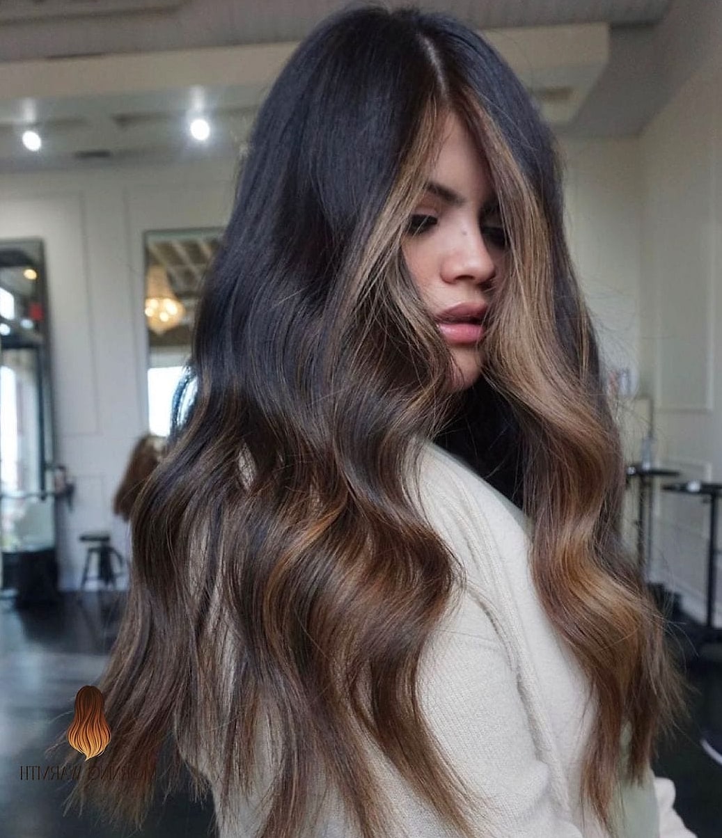 Brunette Balayage with Money Piece