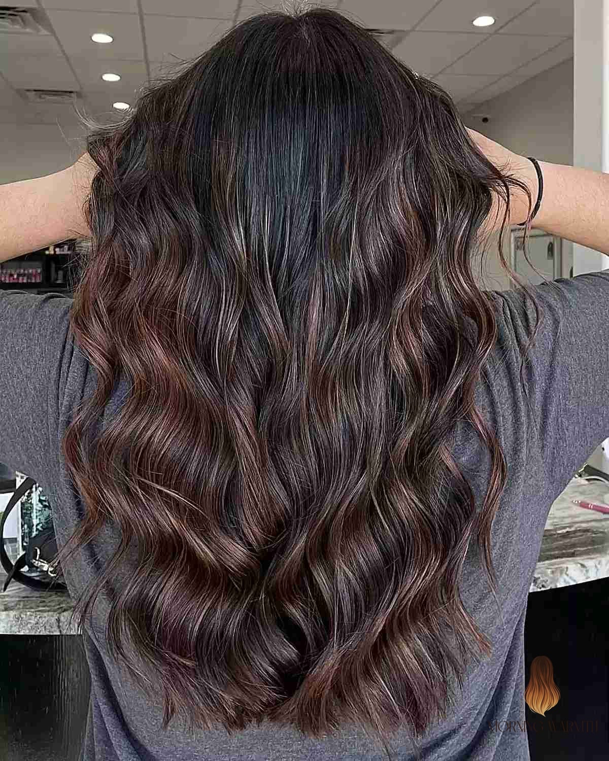 Brunette Balayage with Dark Roots