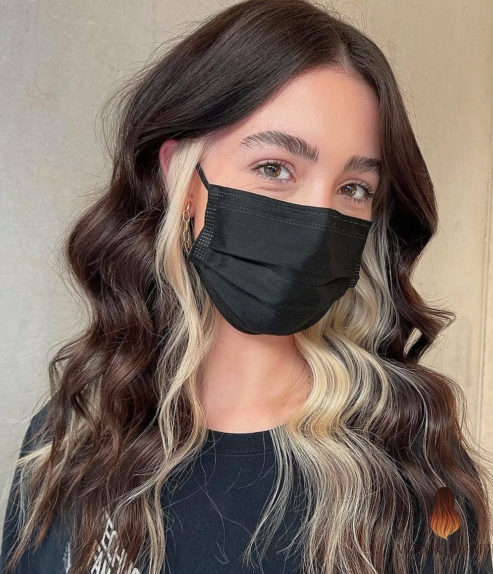 Brunette Balayage with Peekaboo Highlights
