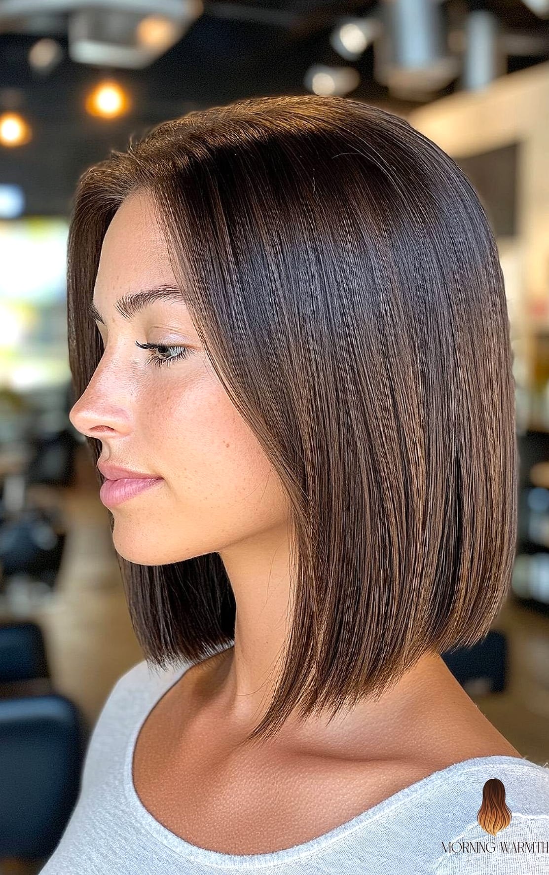 Brunette Balayage with Blunt Ends