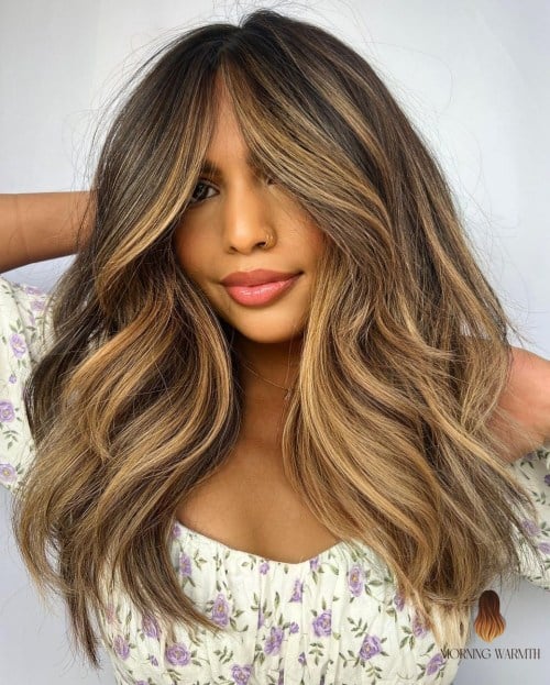 25 Winter Hair Color Ideas That Are Dreamy and So Inspiring 19 Brunette Hair with Golden Blonde Highlights