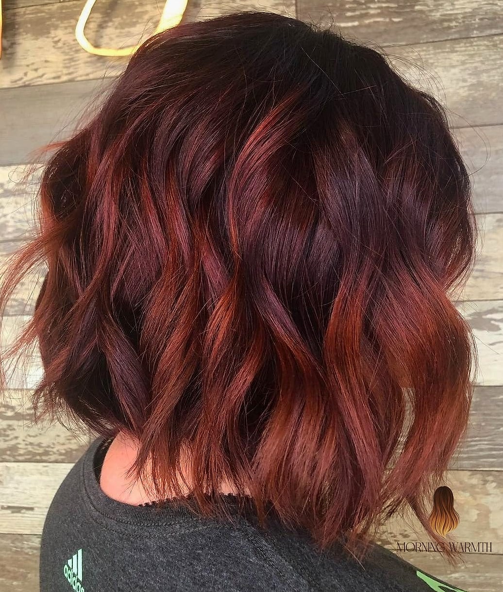 21 Mechas Balayage Ideas That Are Trending Right Now 20 Burgundy Auburn Hair for Older Women