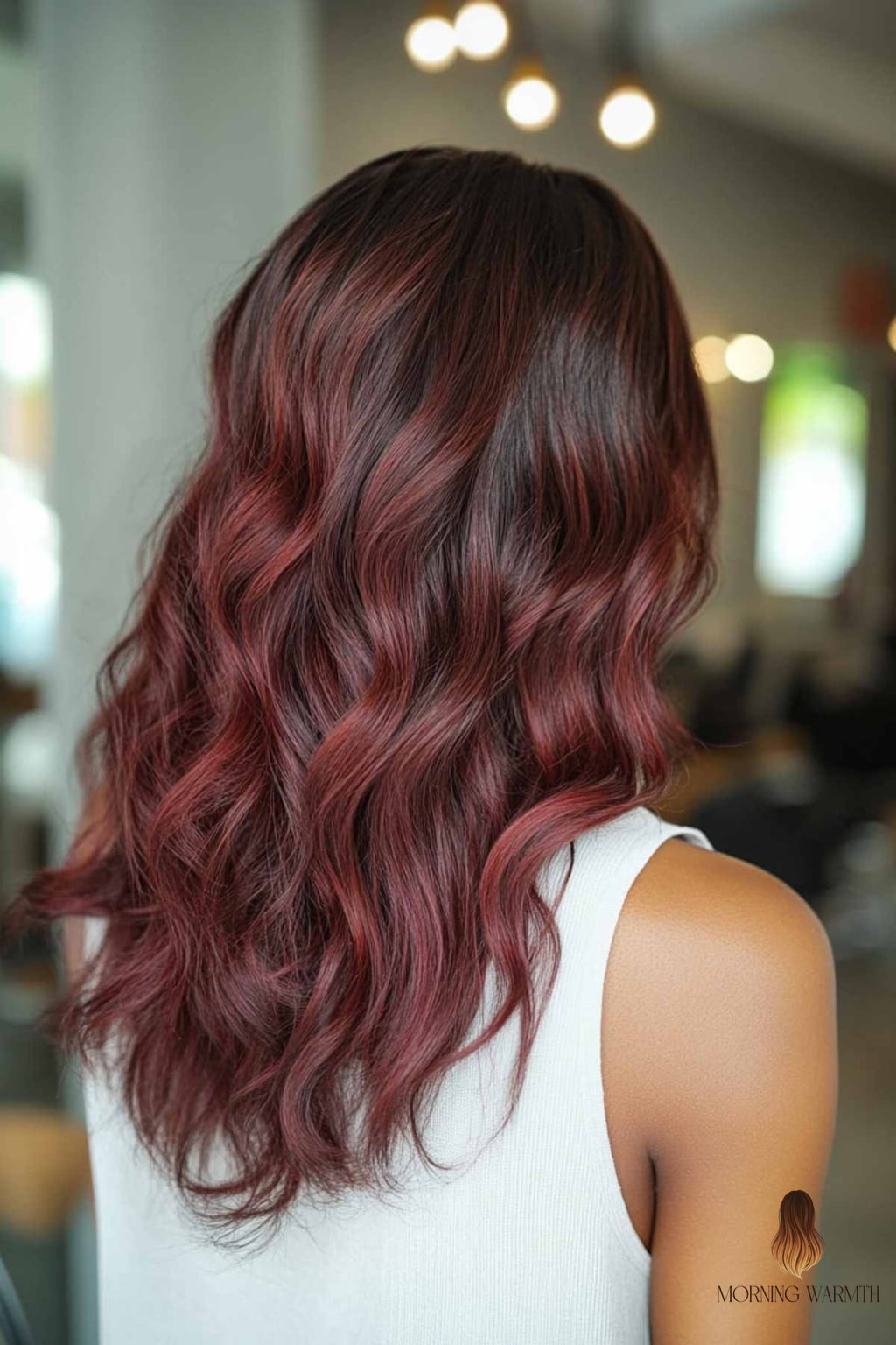 Burgundy Hair with Warm Highlights