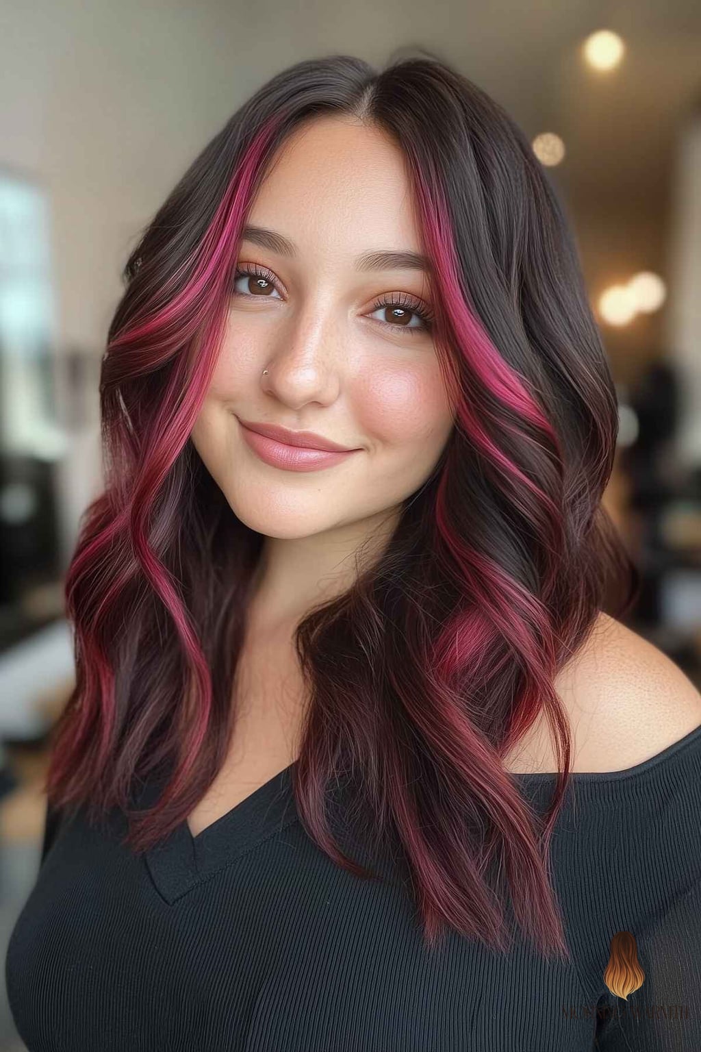 25 Fall Hair Color For Brunettes Ideas That Are Dreamy and So Inspiring 8 Burgundy Money Piece on Dark Hair