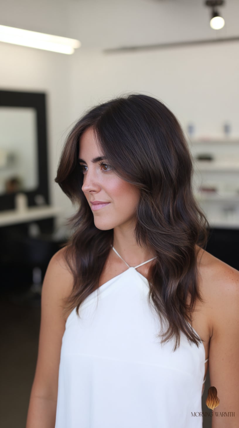 Butterfly Cut with Gentle Waves and Natural Body