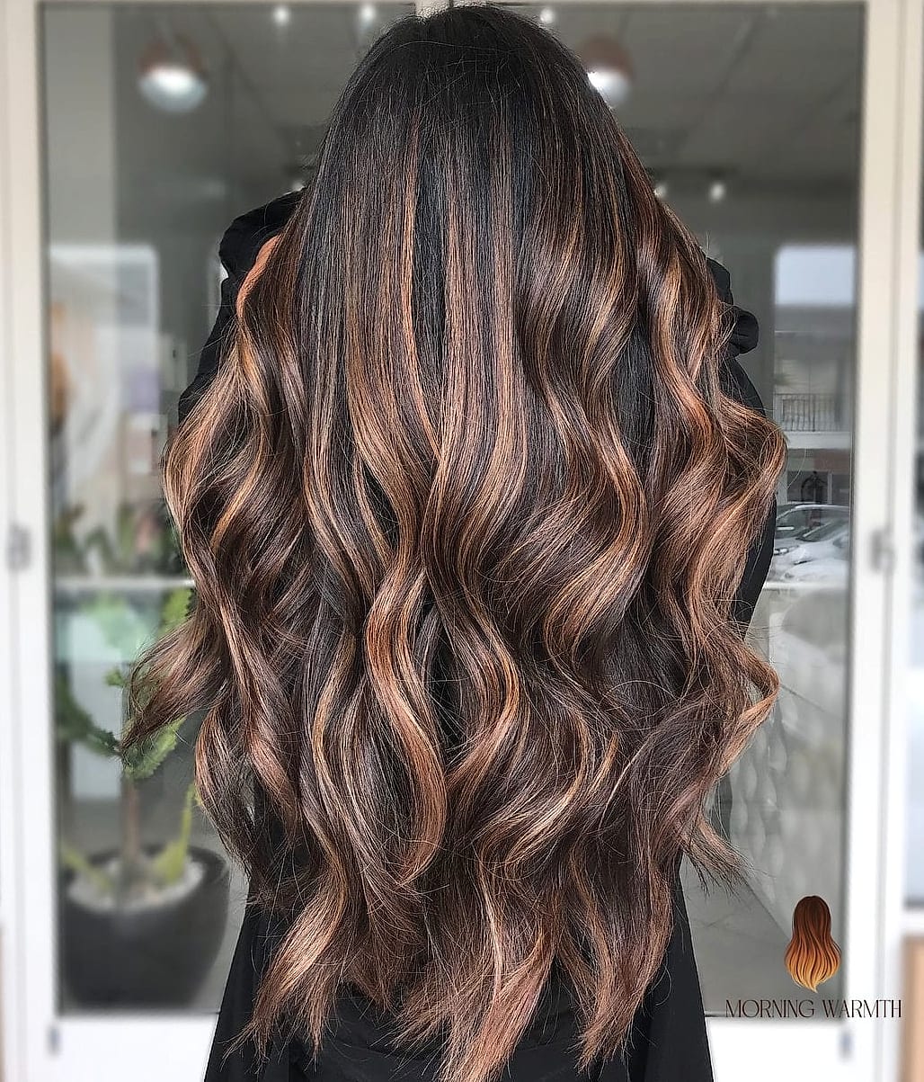 Caramel Highlights on Chocolate Brown