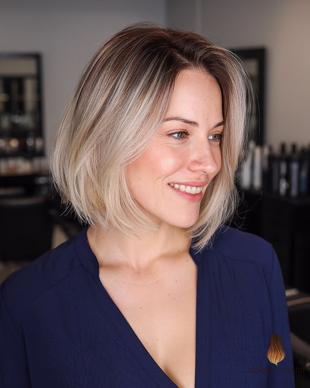 Champagne Blonde Graduated Bob