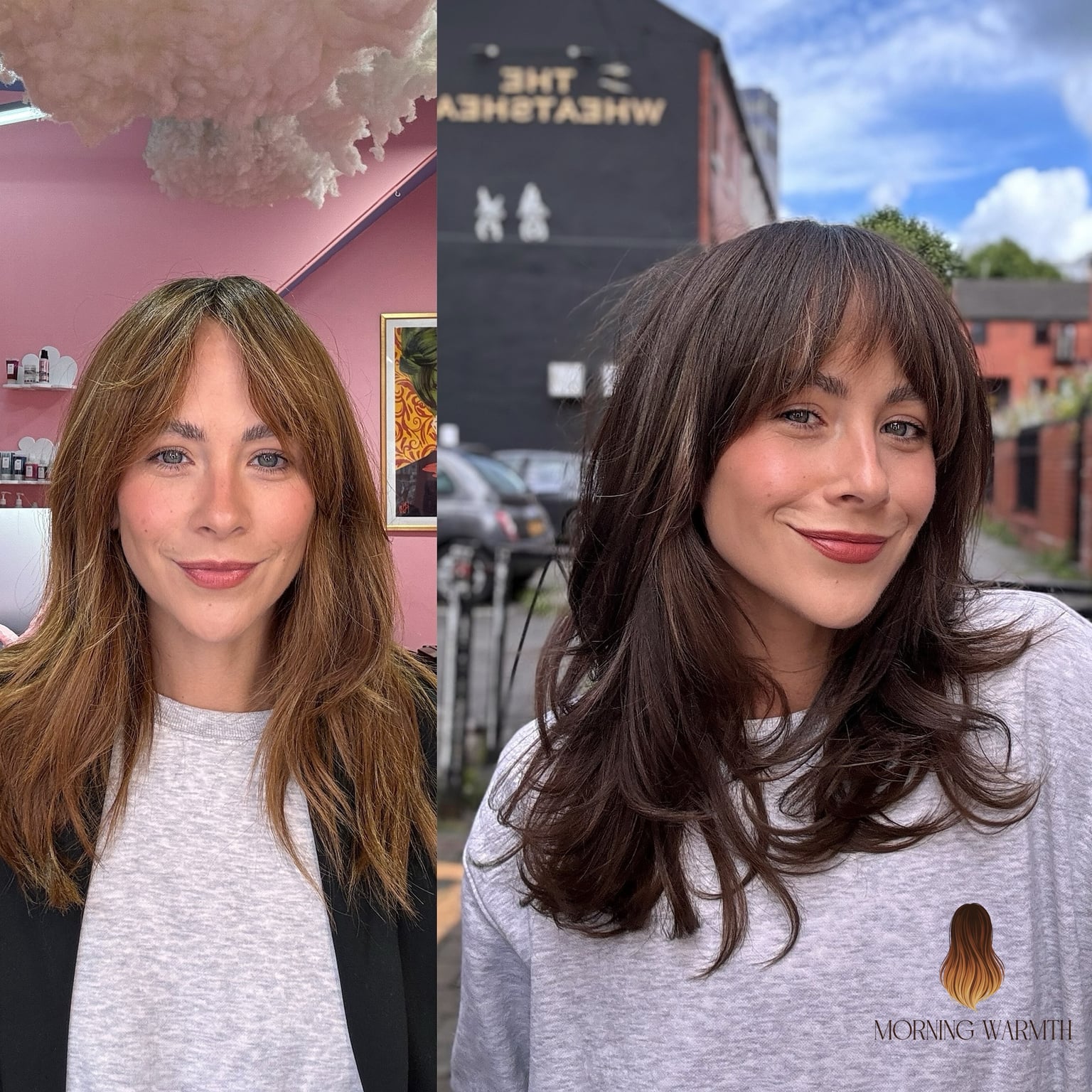 Chic Long Brown Hair with Soft Bangs and Layers