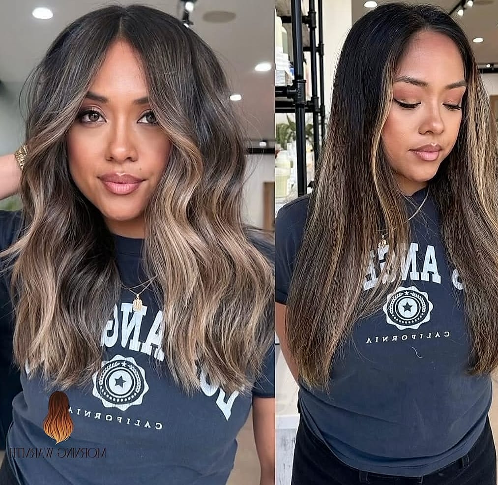 28 Balayage Blonde Looks You'll Want to Screenshot Immediately 21 Classic Black Medium Layers with Subtle Face Framing
