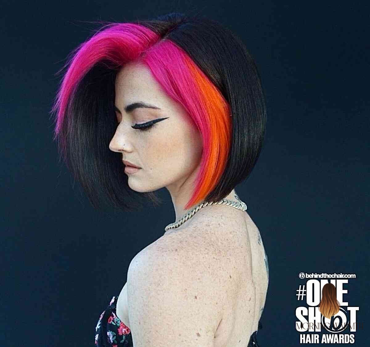 30 Summer Hair Color Ideas You Need to Try Next 7 Color Block Bob Cut