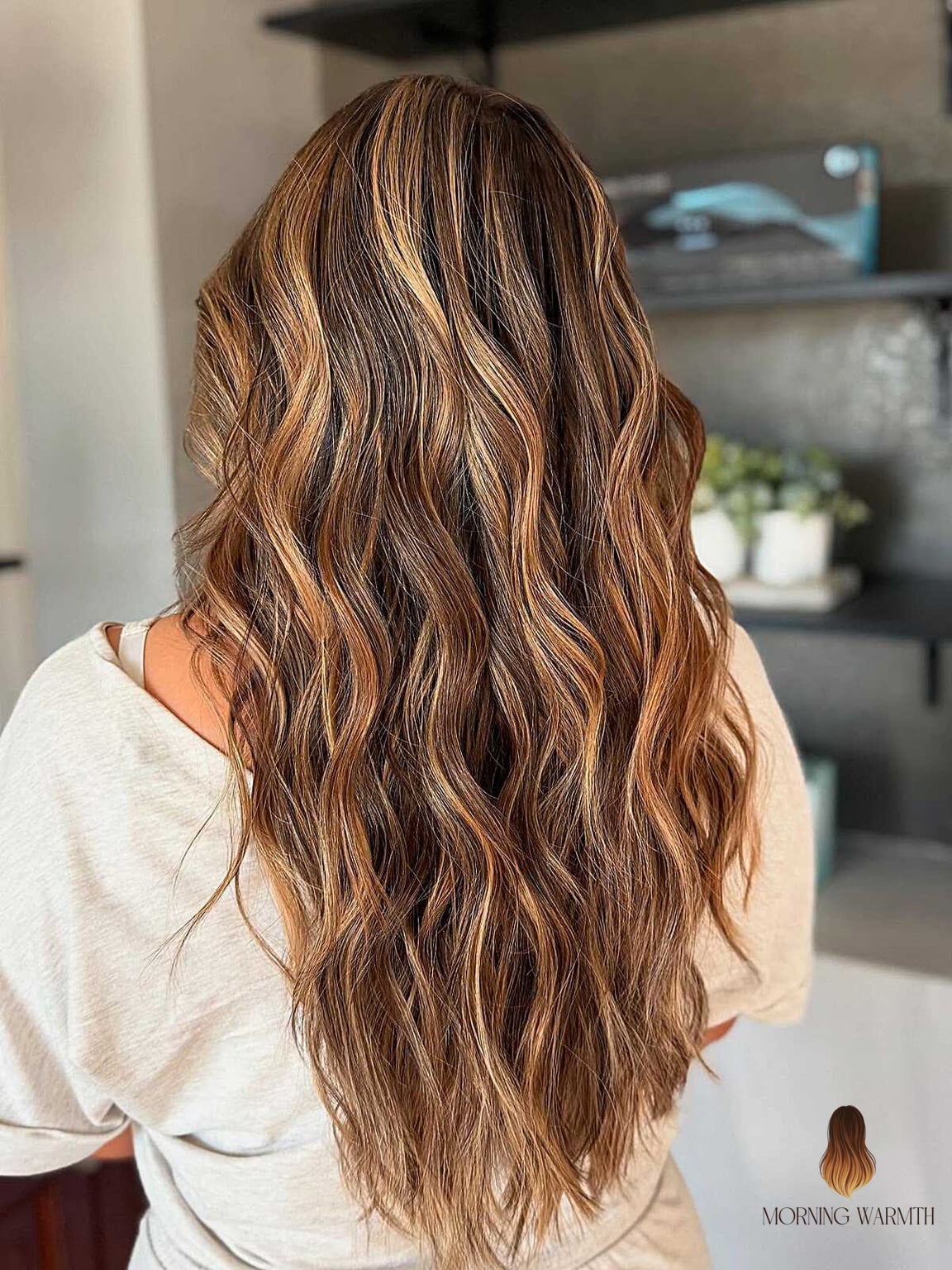 Copper-Kissed Caramel Beach Waves