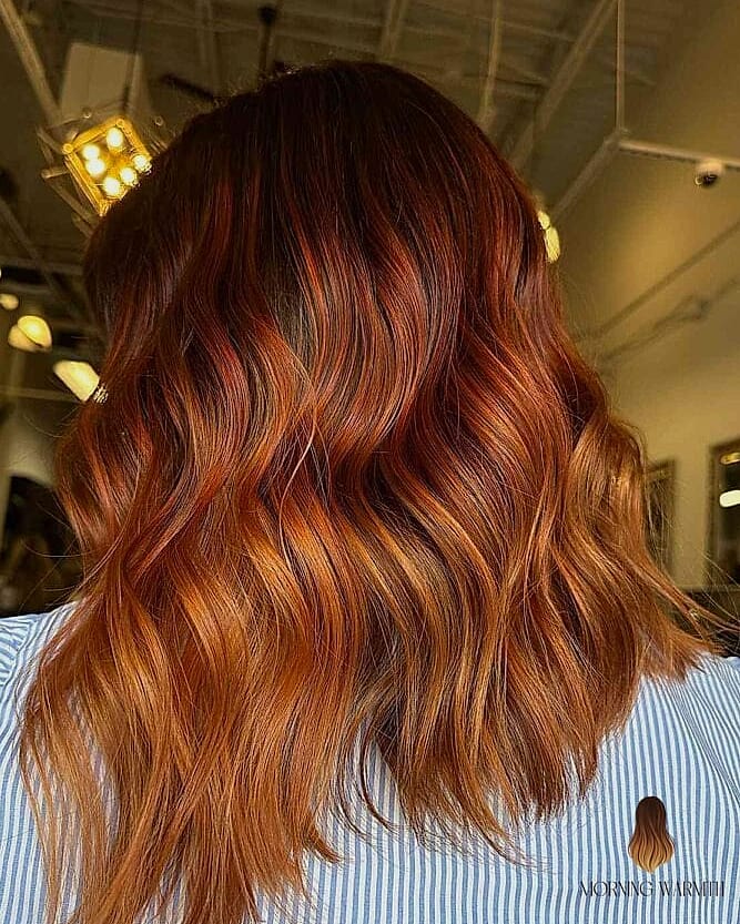 30 Copper Balayage Ideas You Need to Try Next 30 Copper Sunset Balayage with Waves