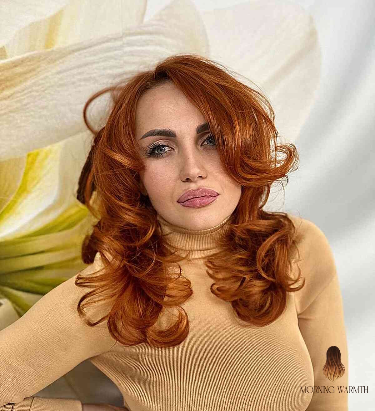 27 Curly Hair Color Ideas Ideas That Every Stylist Needs to See 8 Curled with Burnt Orange Tones