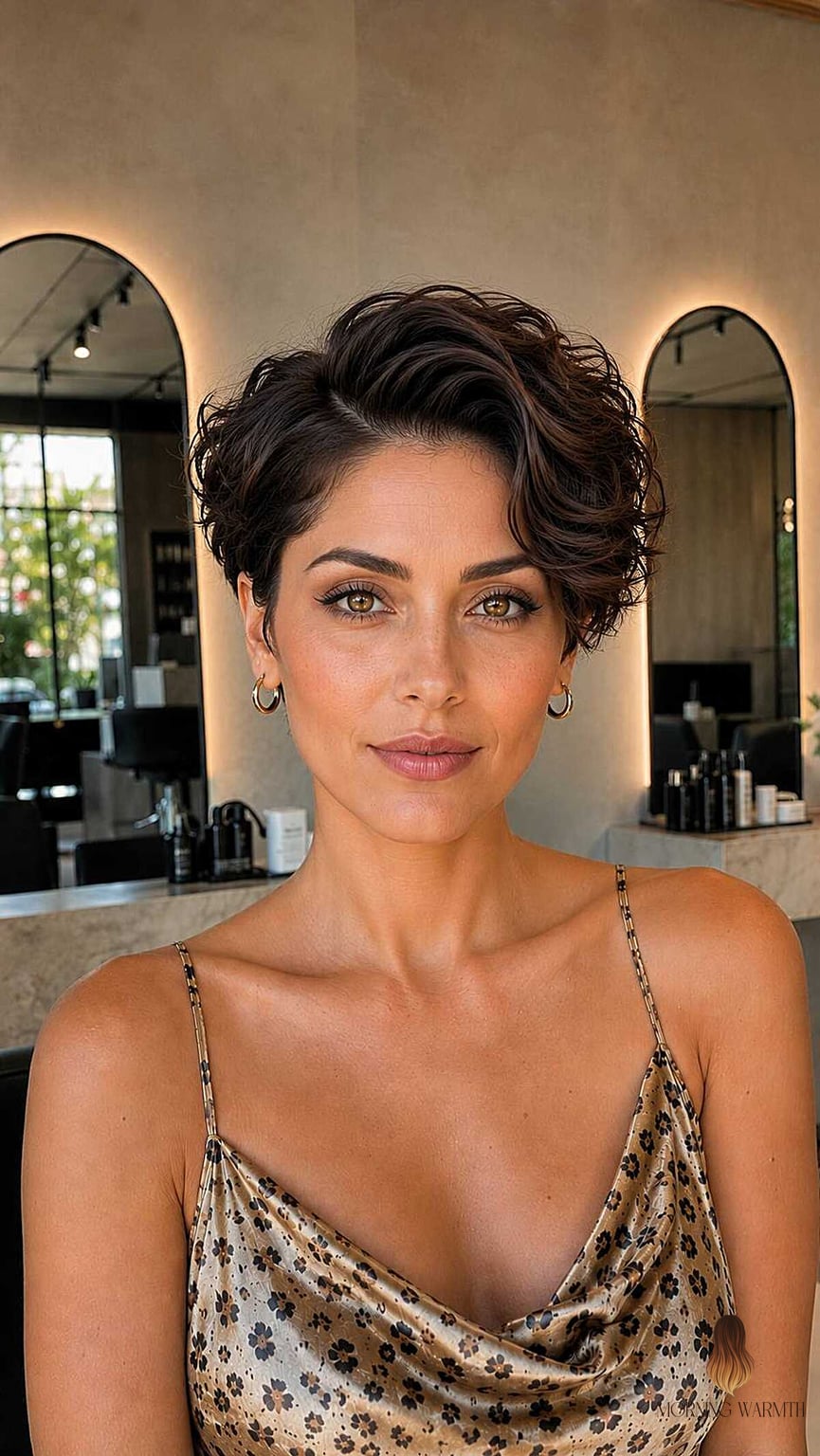 22 Black Hair Balayage Ideas Worth Bookmarking Right Now 4 The Curly Pixie with Dramatic Side Sweep