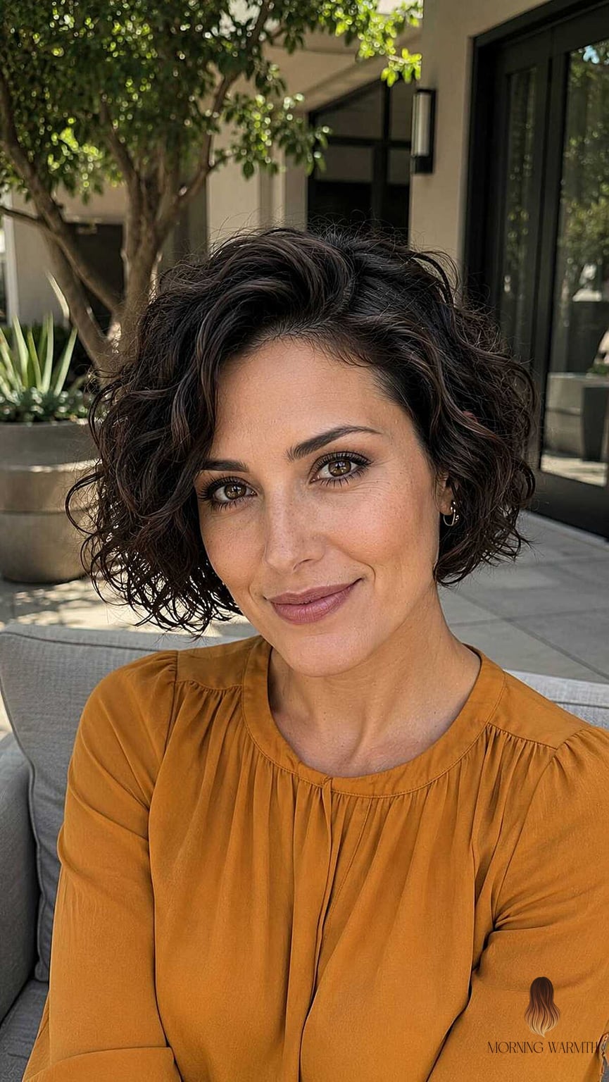 22 Black Hair Balayage Ideas Worth Bookmarking Right Now 3 The Curly Side-Swept Bob