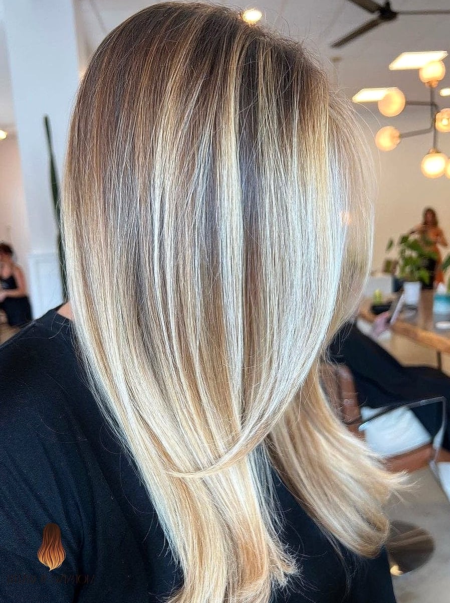 V-Cut Blonde Balayage