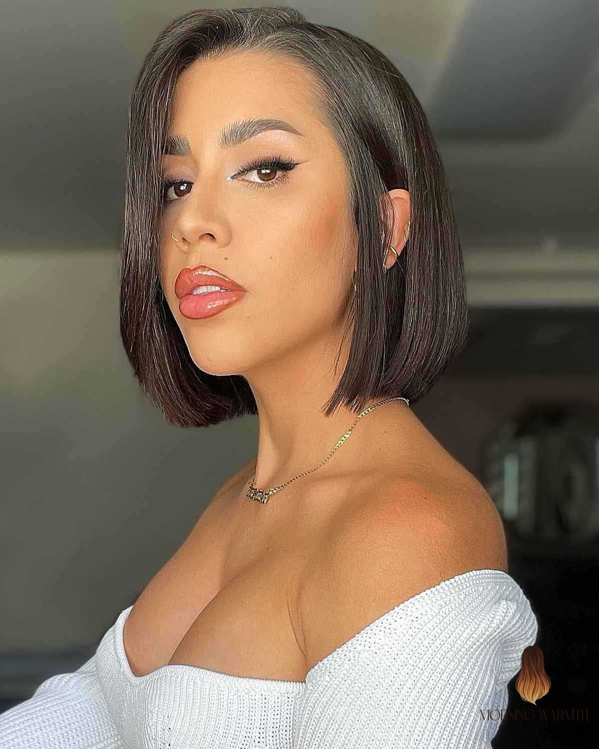 20 Mushroom Brown Hair Color Ideas That Are Breathtakingly Beautiful 19 Cute Sleek Bob with a Side Part