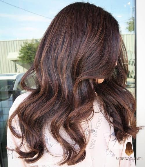 27 Brunette Hair Color Ideas That Every Stylist Needs to See 15 Dark Brown with Mahogany Tones