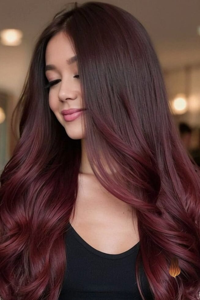 Dark Chocolate Cherry Hair