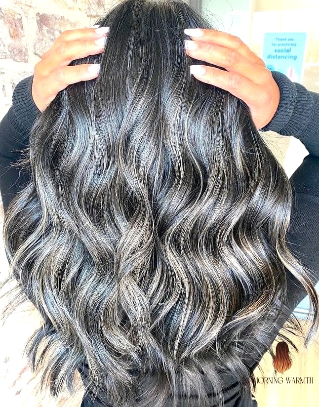 Darker Hair with Grey Highlights