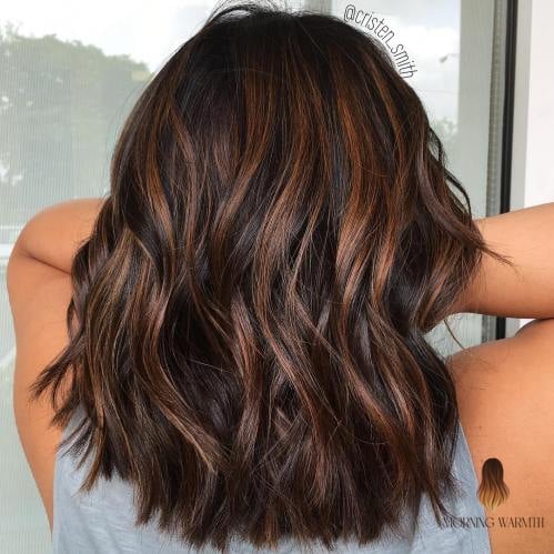 27 Chocolate Hair Color Ideas Every Woman Needs to See 2 Dark Hair with Toasted Highlights