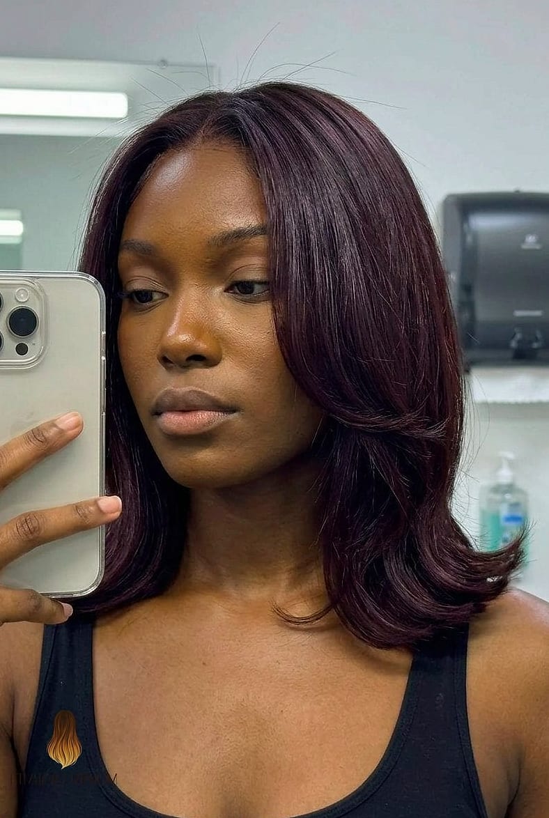 28 Black Cherry Hair Color Looks You'll Want to Screenshot Immediately 4 Deep Auburn Brunette
