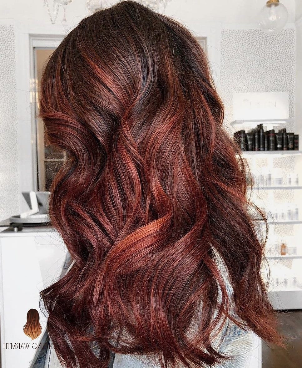 21 Mechas Balayage Ideas That Are Trending Right Now 6 Deep Auburn Long Straight Hair