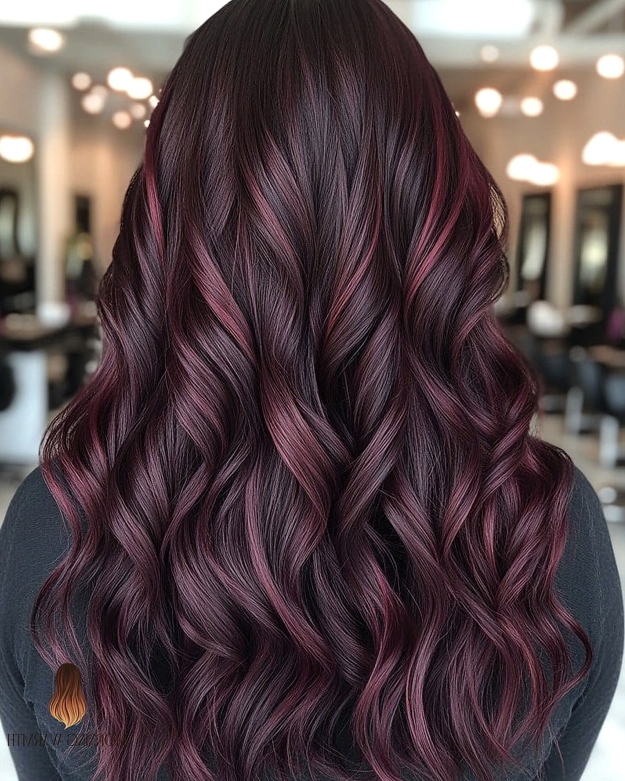 28 Black Cherry Hair Color Looks You'll Want to Screenshot Immediately 20 Deep Plum Brunette