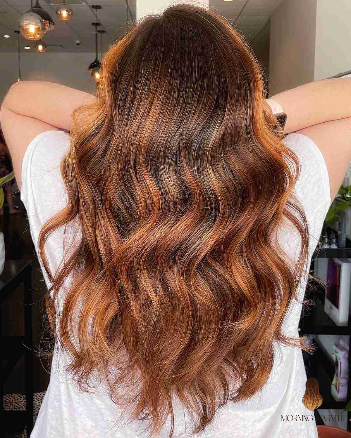 30 Copper Balayage Ideas You Need to Try Next 9 Dimensional Copper Balayage on Brunette Hair