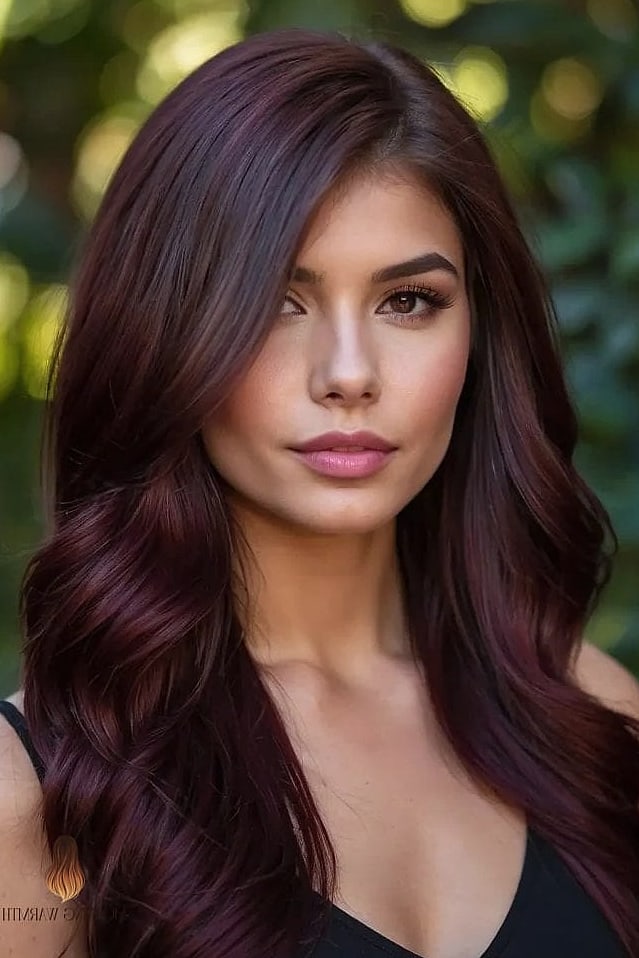 28 Black Cherry Hair Color Looks You'll Want to Screenshot Immediately 14 Espresso Brunette With Face-Framing Balayage