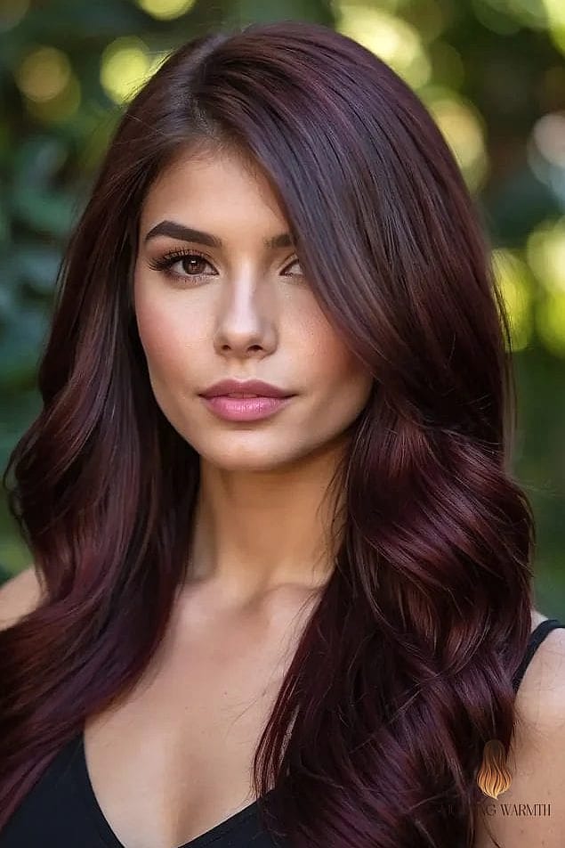 28 Black Cherry Hair Color Looks You'll Want to Screenshot Immediately 22 Espresso Brunette With Red Undertones
