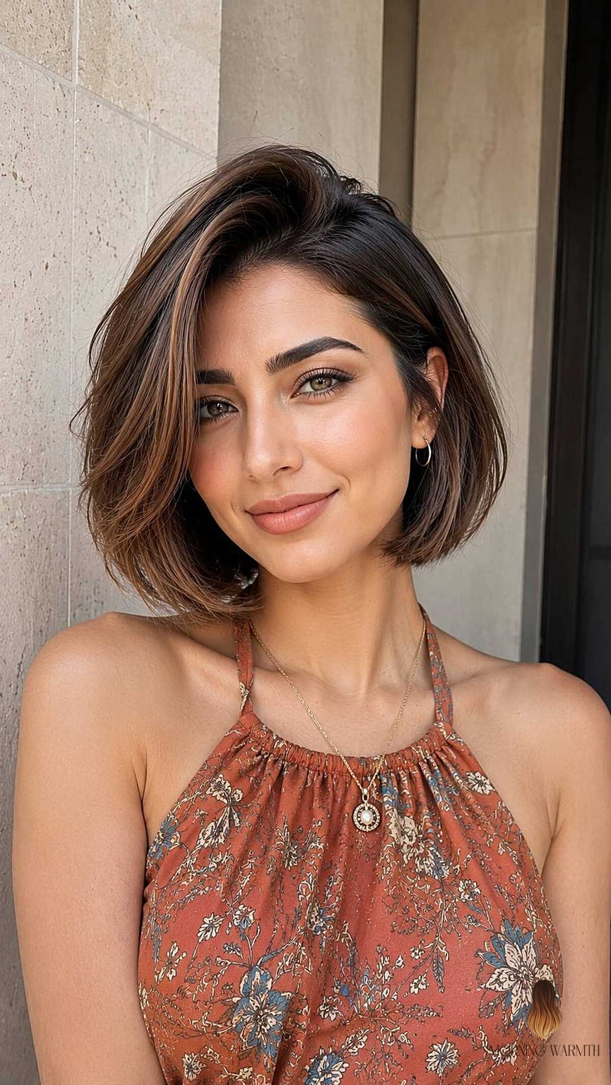22 Black Hair Balayage Ideas Worth Bookmarking Right Now 8 The Flippy Chocolate Bob with Caramel Face-Frame