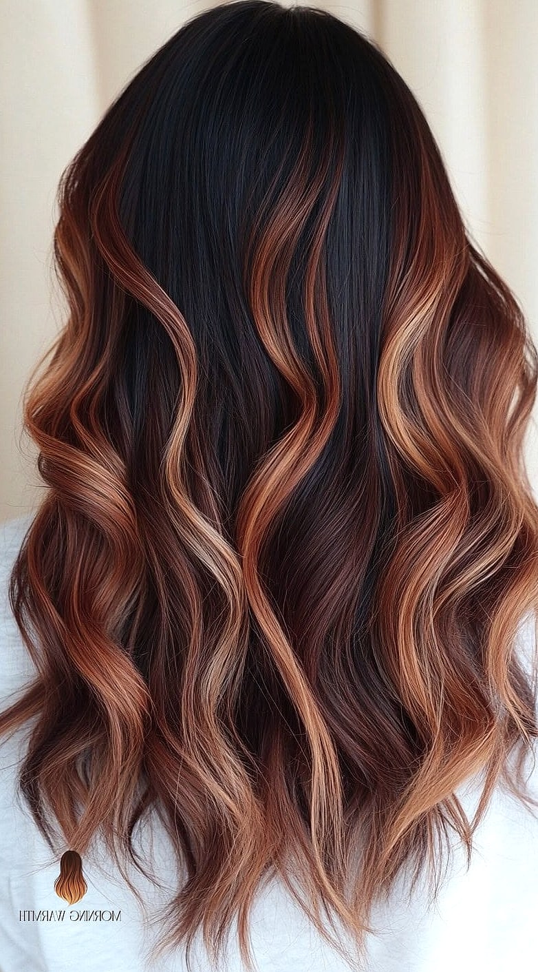 30 Dark Caramel Balayage Ideas You Need to Try Next 25 Flowing Waves with Sunlit Balayage Blonde and Brown