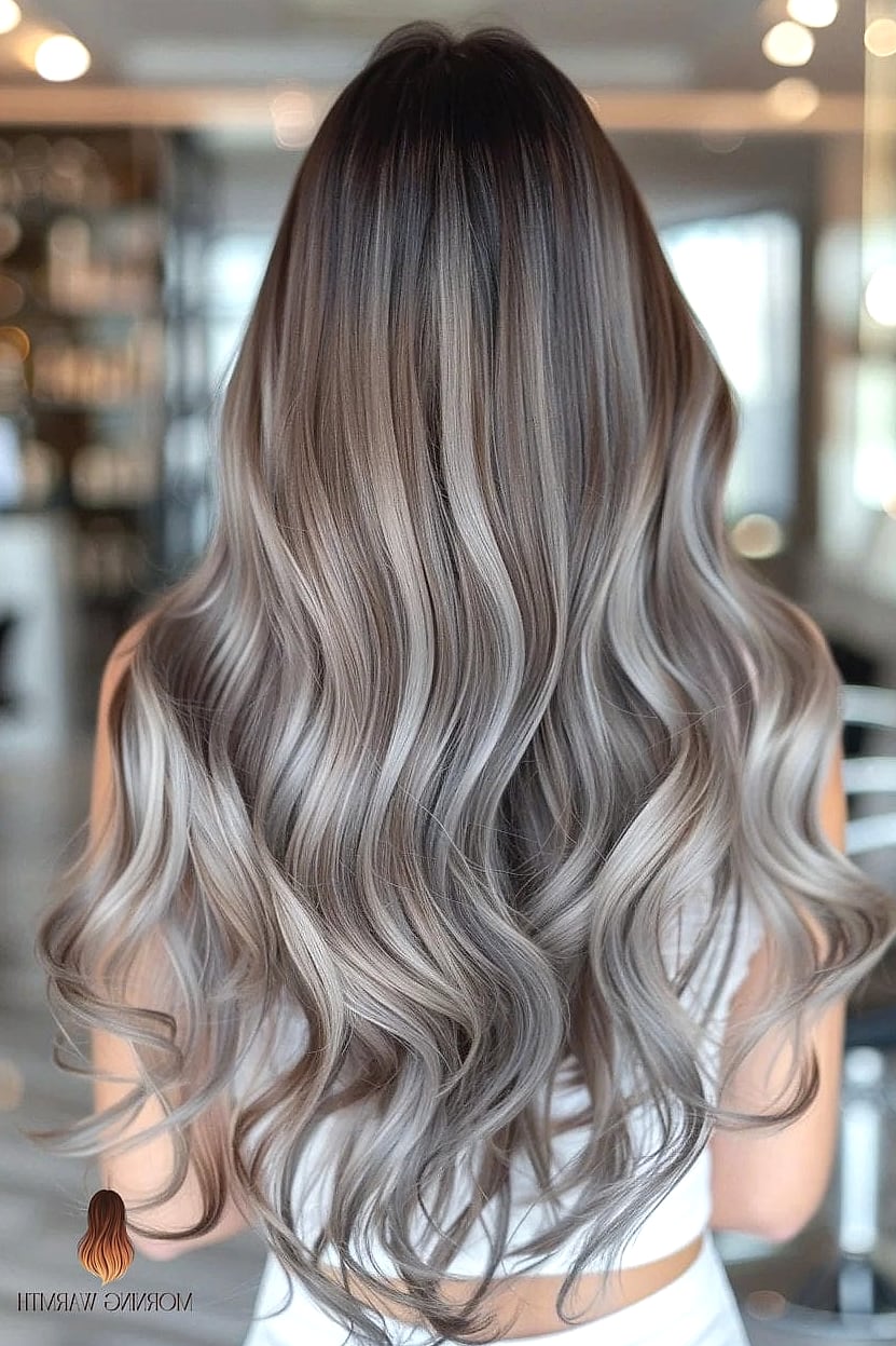 Flowing Waves with Sunlit Balayage Blonde and Brown