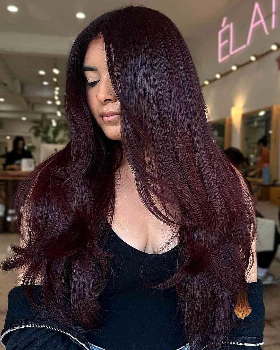 25 Cherry Cola Hair Color Ideas That Are Going Viral on Pinterest Right Now 10 Glossy Dark Red Waves
