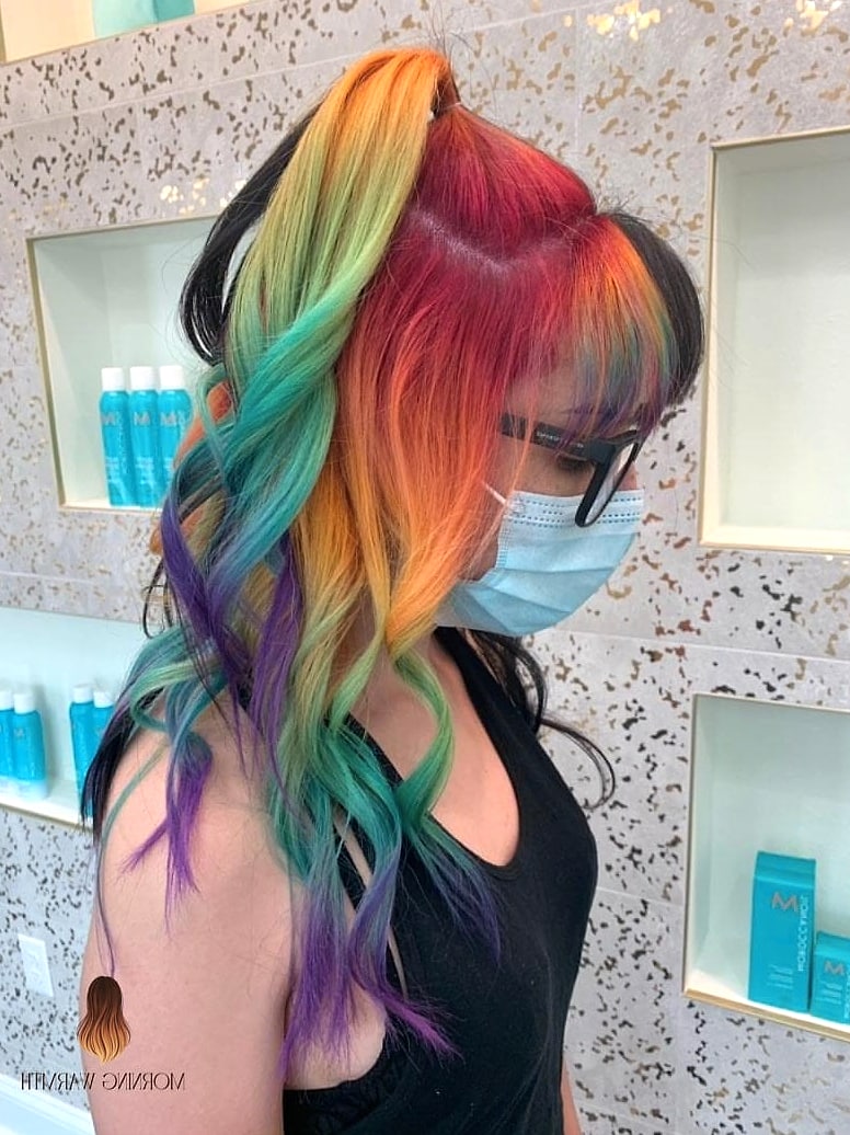 27 My Hair Color Ideas That Every Stylist Needs to See 18 Half-Rainbow, Half-Black