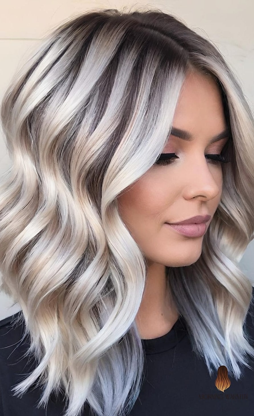 30 Blonde Balayage On Dark Hair Ideas You Need to Try Next 8 Icy Blonde Cool-Toned Balayage with Silver Lowlights